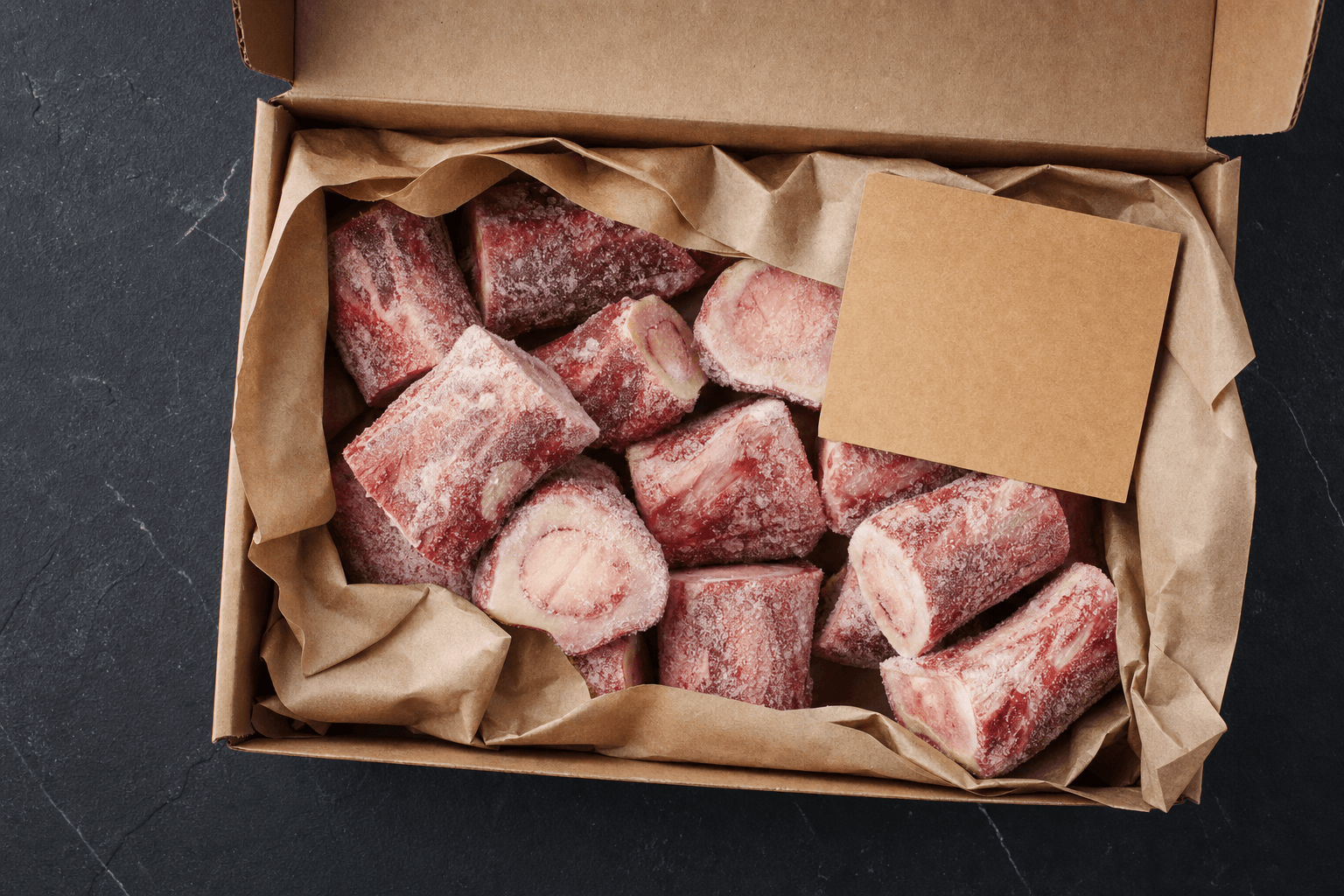 A box of Six Bones raw bones ready for delivery